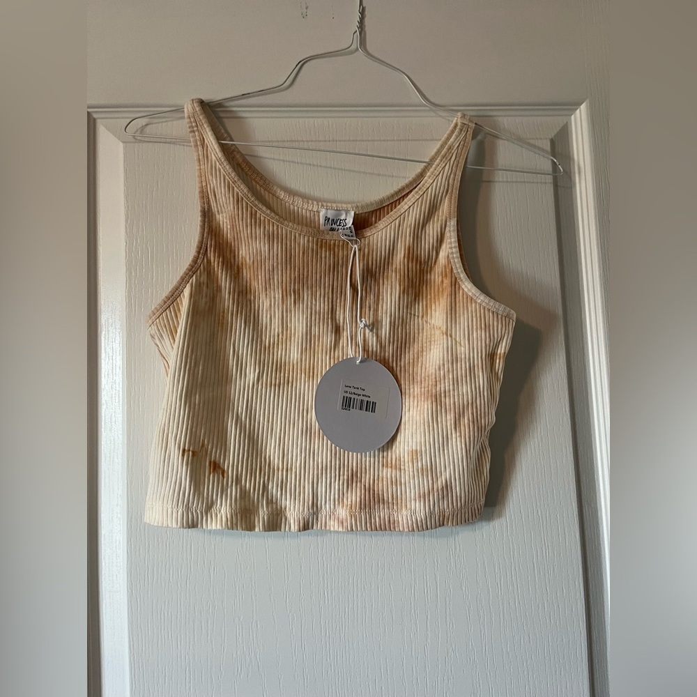 Princess Polly Tan Ribbed Crop Top
